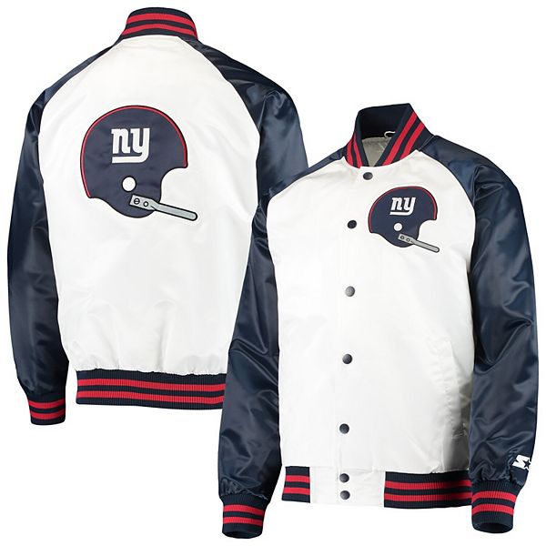 Men's Starter White New York Giants The Power Forward Full-Snap Jacket