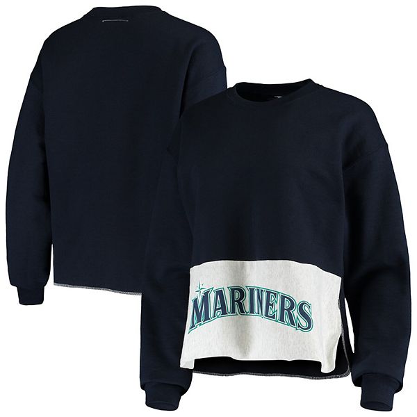 Seattle Mariners Stitches Pullover Crew Neck Sweatshirt - Navy