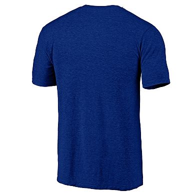 Men's Fanatics Branded Royal Kansas City Royals Weathered Official Logo Tri-Blend T-Shirt