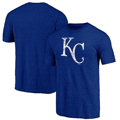 Men's Fanatics Branded Royal Kansas City Royals Weathered Official Logo Tri-Blend T-Shirt