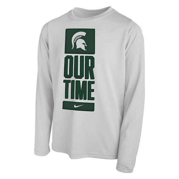 Youth Nike White Michigan State Spartans Basketball Our Time Bench ...