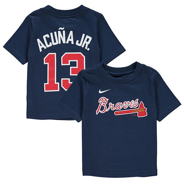 Infant Nike Ronald Acuna Jr. Navy Atlanta Braves Player Name & Number  T-Shirt