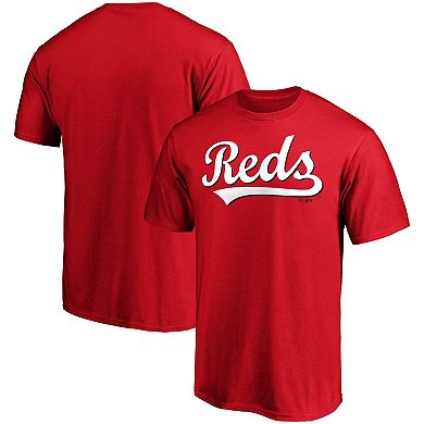 Men's Fanatics Branded Red Cincinnati Reds Official Wordmark T-Shirt