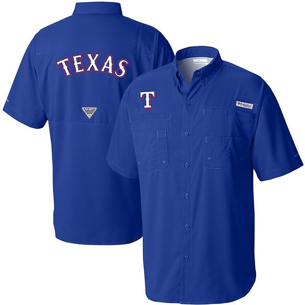 Men's Columbia Royal Texas Rangers Tamiami Omni-Shade Button-Down