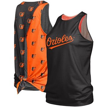 Baltimore Orioles Women's Repeat Logo Tie-Back Racerback Tank Top - Black