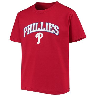 Youth Stitches Red Philadelphia Phillies Heat Transfer T-Shirt