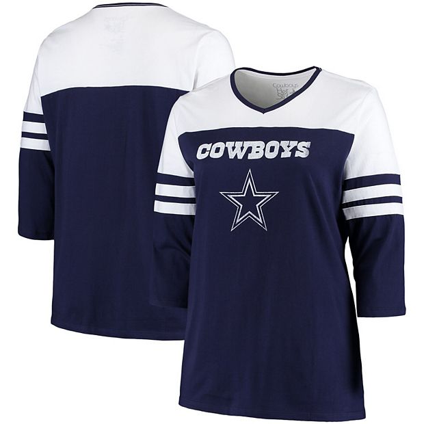 Dallas Cowboys Long Sleeve Button Shirt Women's Casual V Neck Blouse Tops  Gift