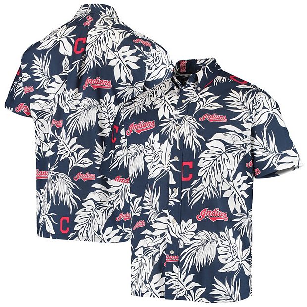 Men's Reyn Spooner Navy Cleveland Indians Aloha Button-Down Shirt