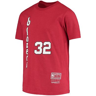 Youth Bill Walton Red Portland Trail Blazers Hardwood Classics Name & Number T-Shirt