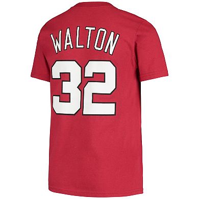 Youth Bill Walton Red Portland Trail Blazers Hardwood Classics Name & Number T-Shirt
