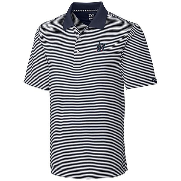 Miami Marlins Cutter & Buck Virtue Eco Pique Micro Stripe Recycled Big &  Tall Polo - Black/Gray