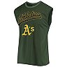 Men's Majestic Threads Green Oakland Athletics Softhand Muscle Tank Top