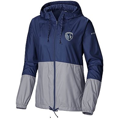 Women's Columbia Navy/Gray Sporting Kansas City Flash Forward Team Windbreaker Jacket