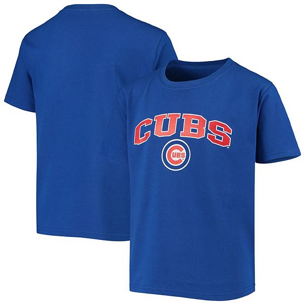 Youth Stitches Royal Chicago Cubs Heat Transfer T-Shirt