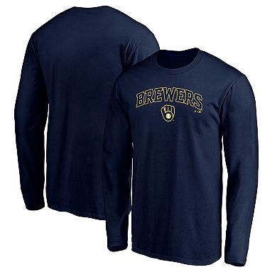 Men's Fanatics Branded Navy Milwaukee Brewers Team Logo Lockup Long ...