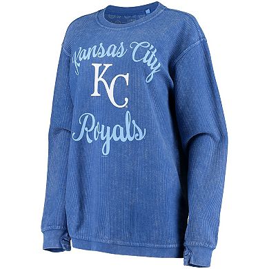 Women's G-III 4Her by Carl Banks Royal Kansas City Royals Script Comfy Cord Pullover Sweatshirt