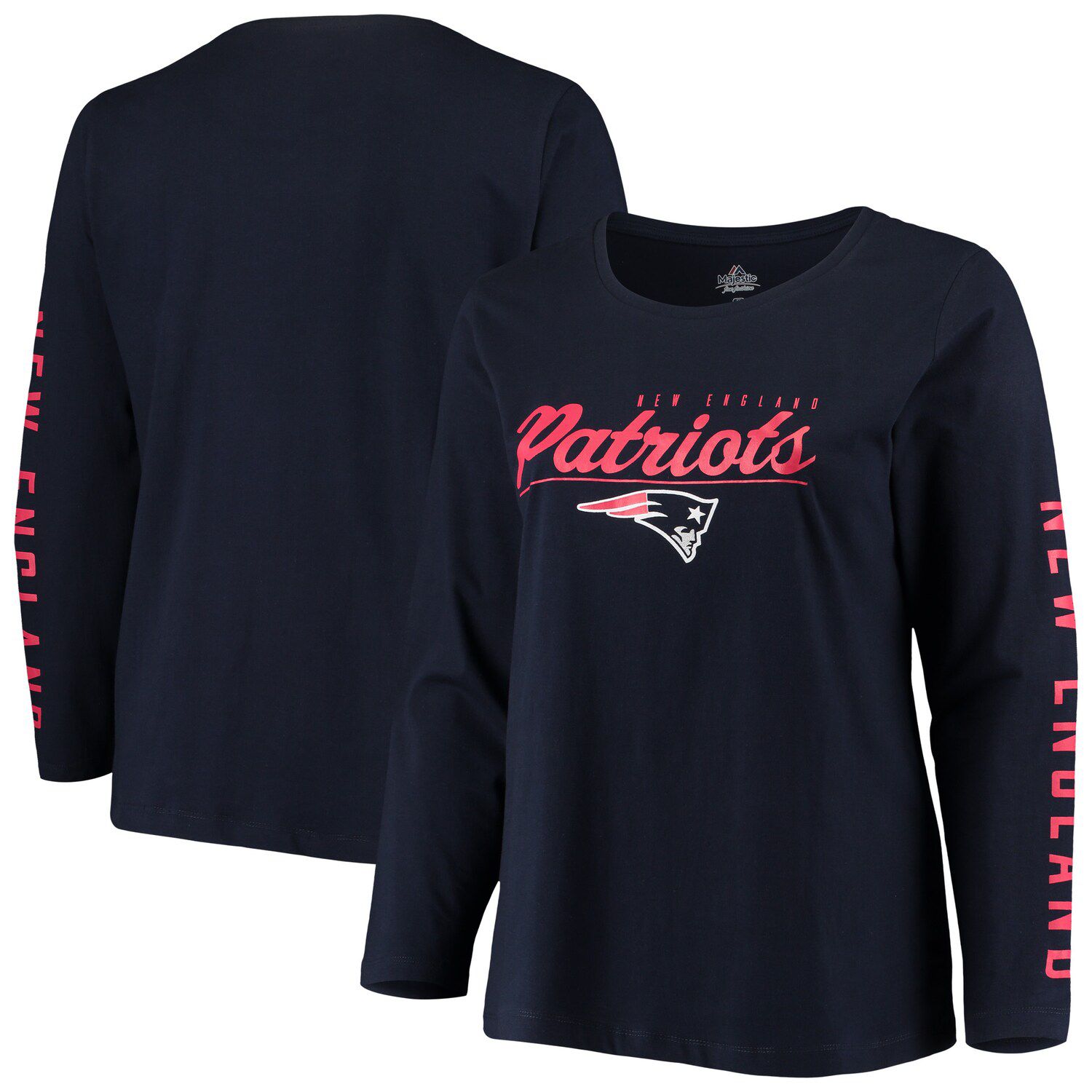 New England Patriots Nike Women's Mascot Historic Performance Tri-Blend  Raglan Scoop Neck Long Sleeve T