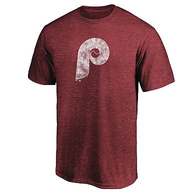Men's Fanatics Branded Burgundy Philadelphia Phillies True Classics Throwback Logo Tri-Blend T-Shirt