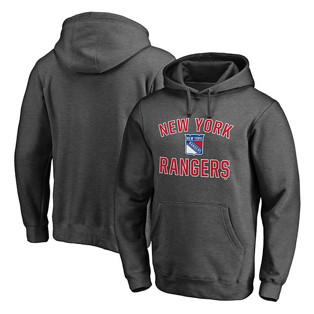 Men's Fanatics Branded Heathered Charcoal New York Rangers Team Victory  Arch Pullover Hoodie
