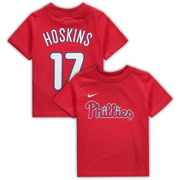 Men's Nike Rhys Hoskins Burgundy Philadelphia Phillies Name & Number  T-Shirt