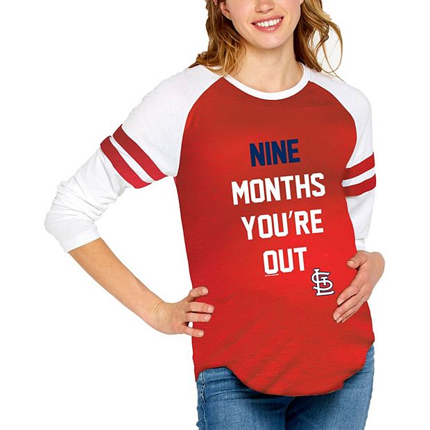 Women's Soft as a Grape Red St. Louis Cardinals Maternity Baseball Long  Sleeve T-Shirt