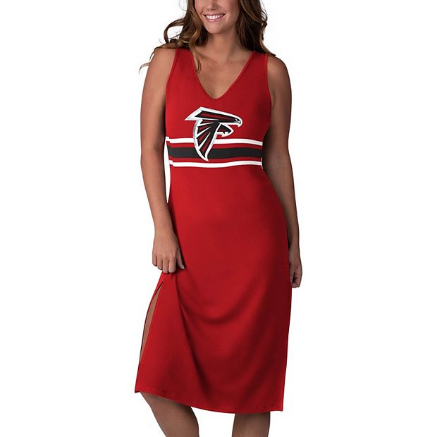 Dresses, Atlanta Falcons Sporty Striped Bodycon Hacci Dress Red 322