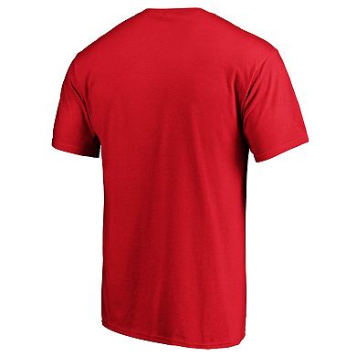 Men's Fanatics Branded Red Atlanta Braves Team Logo Lockup T-Shirt