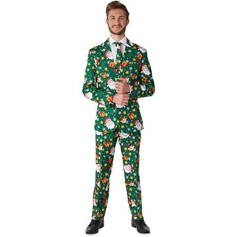 Men's Suitmeister Santa Elves Christmas Holiday Novelty Suit Set
