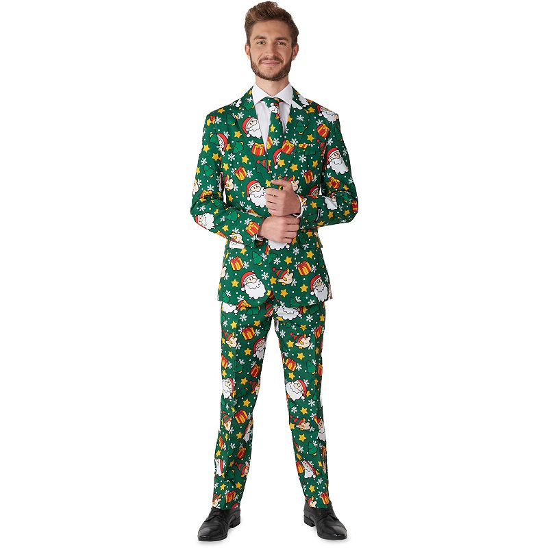 Mens Suitmeister Santa Elves Christmas Holiday Novelty Suit Set, Size: Med