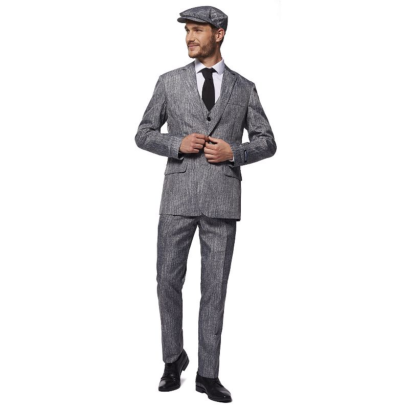 Mens Suitmeister Slim-Fit 20s Gangster Novelty Suit Set, Size: Small, Gre