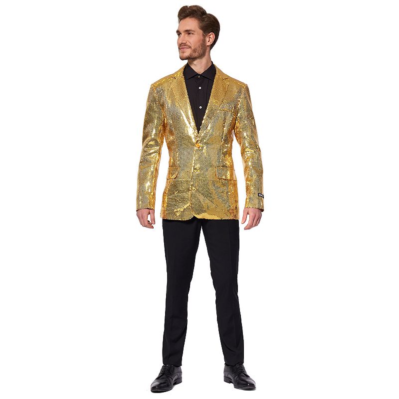 Mens Suitmeister Gold-Tone Sequin Novelty Blazer by OppoSuits, Size: Small