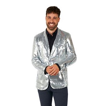 Men's Suitmeister Silver-Tone Sequin Novelty Blazer by OppoSuits