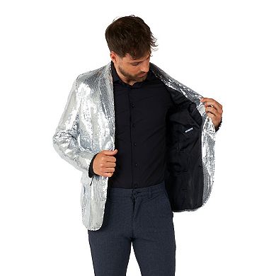 Men's Suitmeister Silver-Tone Sequin Novelty Blazer by OppoSuits