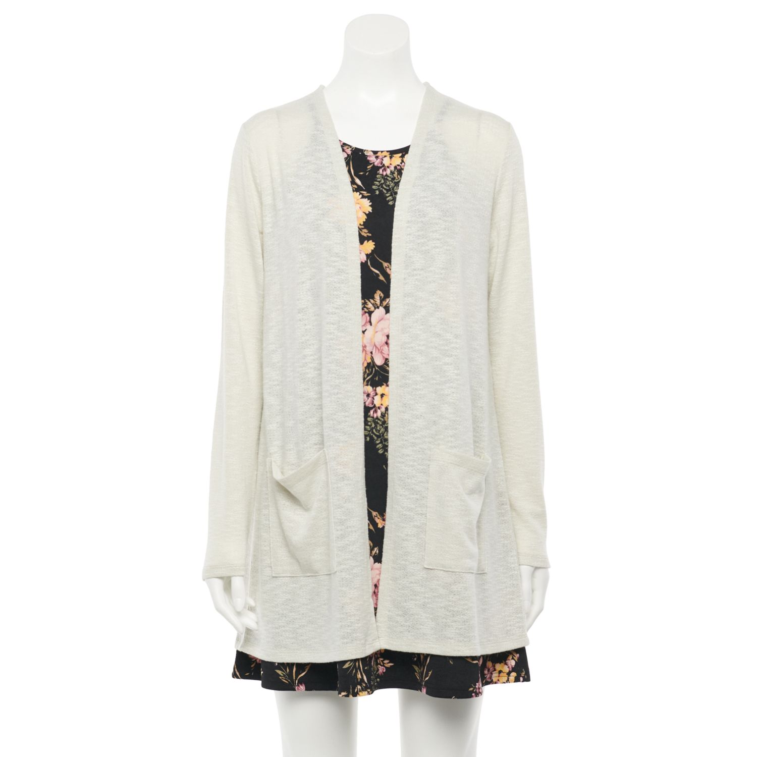 knitted dress and cardigan set