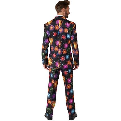 Men's Suitmeister Fireworks Christmas Holiday Slim-Fit Novelty Suit Set