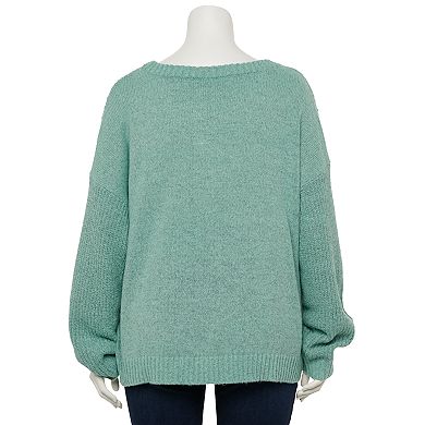 Plus Size EVRI™ Cozy Drop-Shoulder Crewneck Sweater