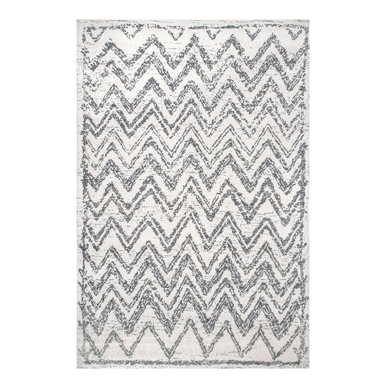 nuLOOM Blair Fading Chevrons Area Rug, White, 5X8 Ft