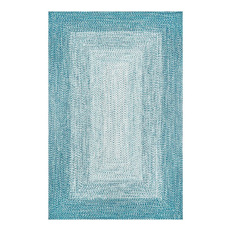 nuLOOM Jayda Braided Gradience Indoor/Outdoor Area Rug, Blue, 7.5X9.5 Ft
