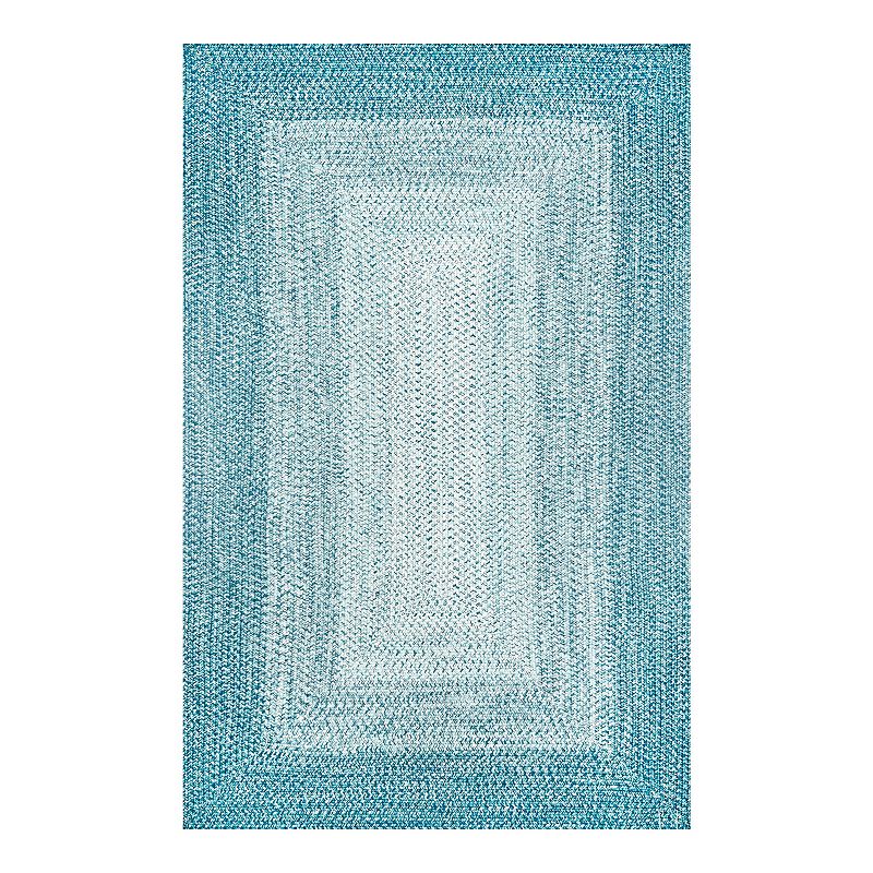 nuLOOM Jayda Braided Gradience Indoor/Outdoor Area Rug, Blue, 4X6 Ft