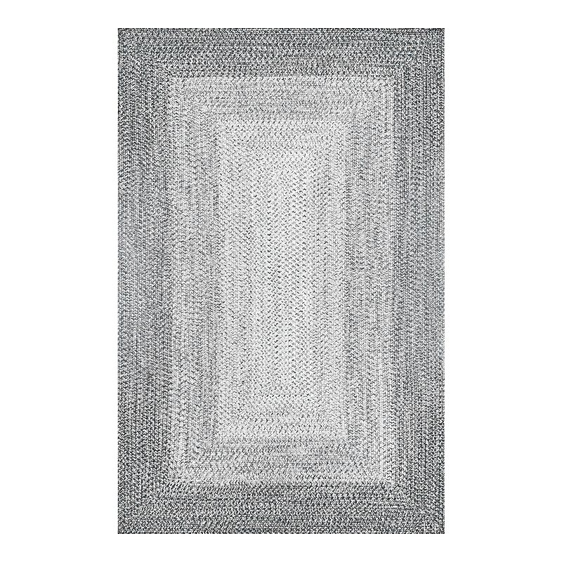 nuLOOM Jayda Braided Gradience Indoor/Outdoor Area Rug, Grey, 7.5X9.5 Ft
