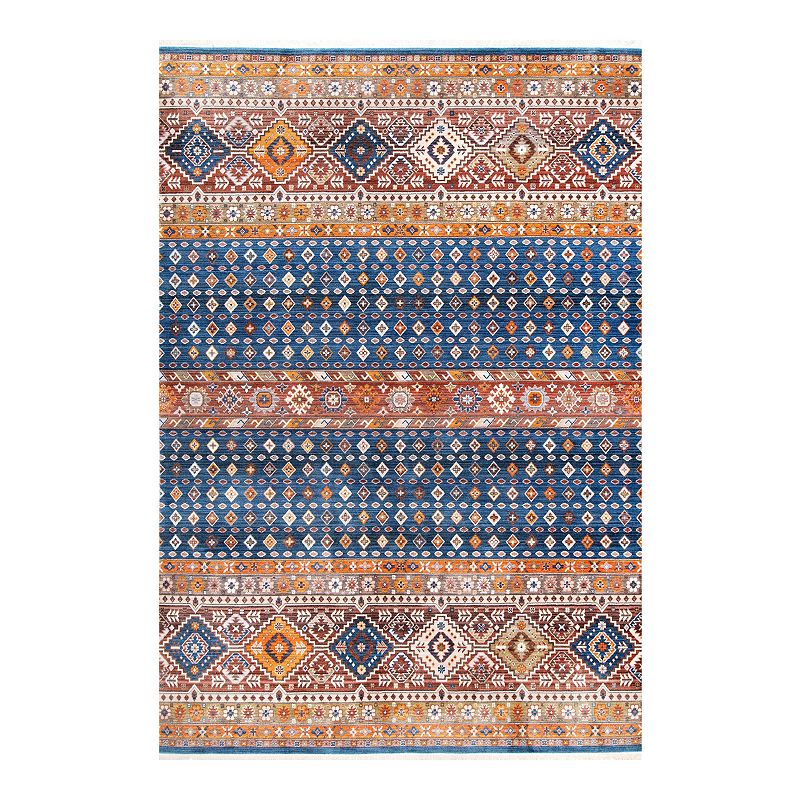 nuLOOM Ensley Native Striped Area Rug, Blue, 8X10 Ft