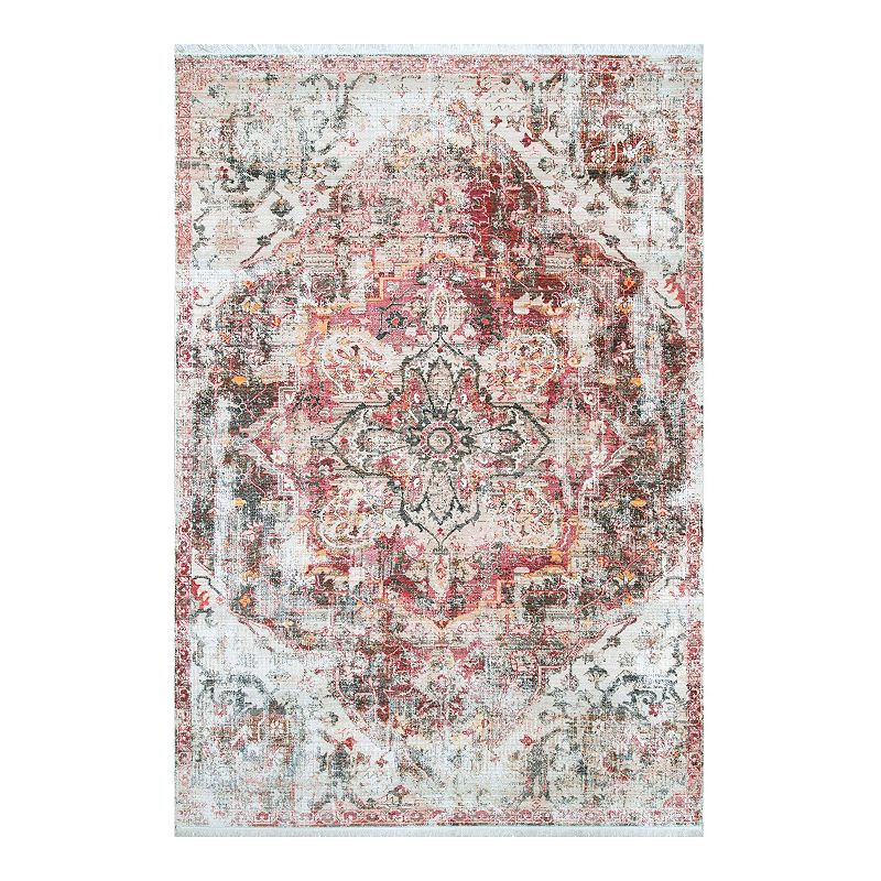 nuLOOM Esper Cardinal Snowflake Area Rug, Beig/Green, 5X8 Ft