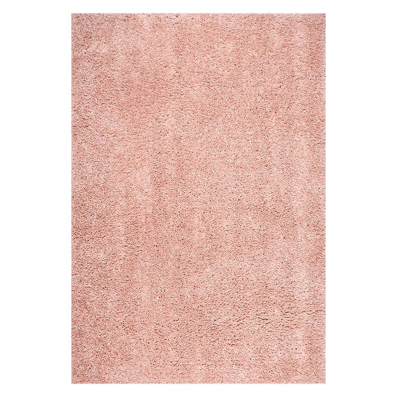 nuLOOM Kara Solid Shag Area Rug, Pink, 9X12 Ft