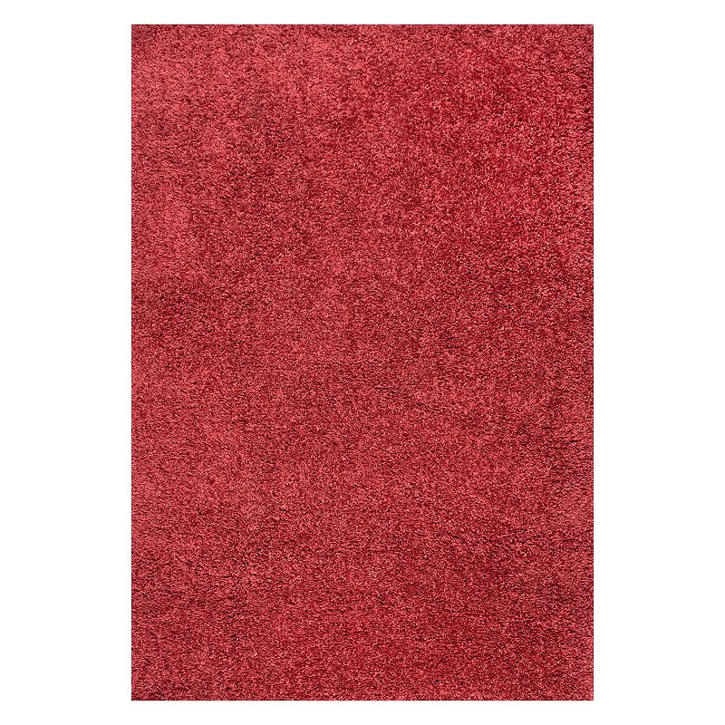 nuLOOM Kara Solid Shag Area Rug, Red, 9X12 Ft