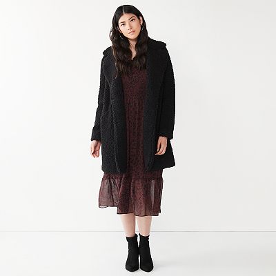 Women's Nine West Double Breasted Teddy Coat