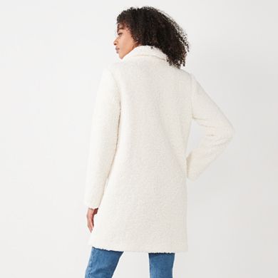 Women's Nine West Double Breasted Teddy Coat