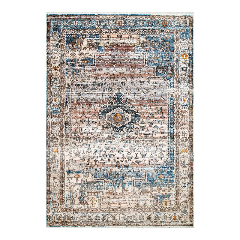 nuLOOM Lauryn Native Ceremonial Area Rug, Beig/Green, 5X8 Ft