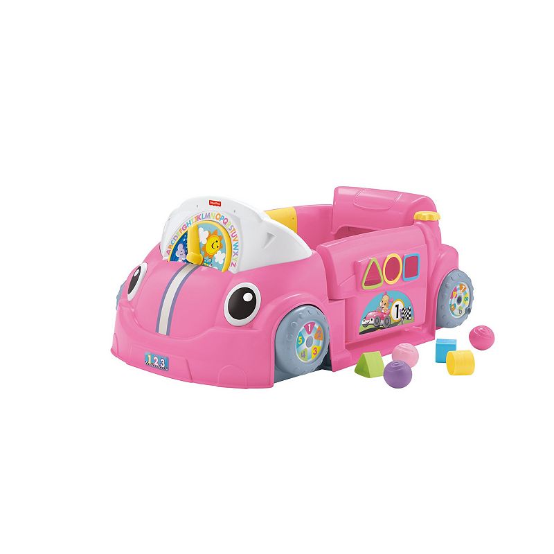 Fisher Price Pink Crawl and Go Car for Learning to Walk Independently Baby's