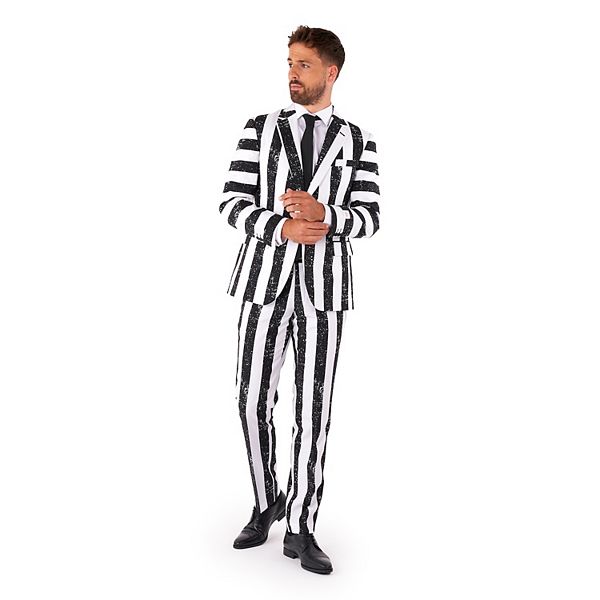 Men s OppoSuits Beetlejuice Slim Fit Novelty Suit Tie Set