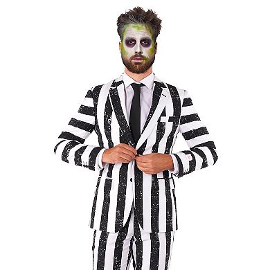 Men's OppoSuits Beetlejuice Slim-Fit Novelty Suit & Tie Set